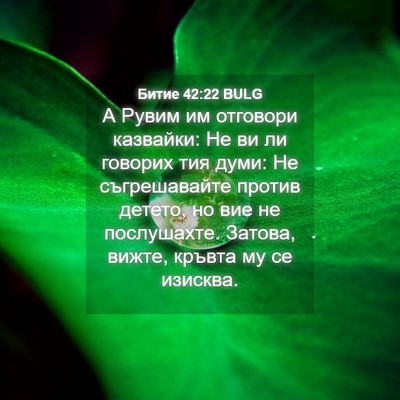 Picture 04 - Битие 42:22 BULG - А Рувим им отговори - Bible Verse Picture