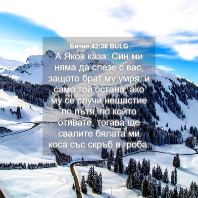 Picture 04 - Битие 42:38 BULG - А Яков каза: Син ми няма да - Bible Verse Picture