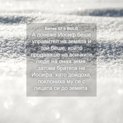 Picture 04 - Битие 42:6 BULG - А понеже Иосиф беше - Bible Verse Picture