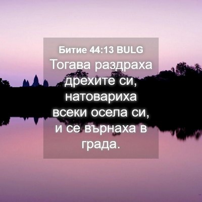 Picture 04 - Битие 44:13 BULG - Тогава раздраха дрехите - Bible Verse Picture
