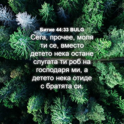 Picture 04 - Битие 44:33 BULG - Сега, прочее, моля ти се, - Bible Verse Picture