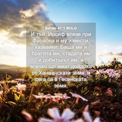 Picture 04 - Битие 47:1 BULG - И тъй, Иосиф влезе при - Bible Verse Picture