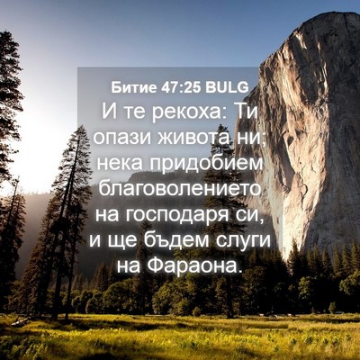 Picture 04 - Битие 47:25 BULG - И те рекоха: Ти опази - Bible Verse Picture