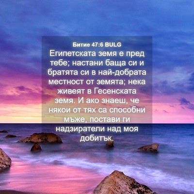 Picture 04 - Битие 47:6 BULG - Египетската земя е пред - Bible Verse Picture