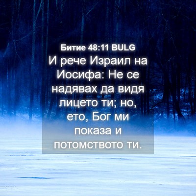 Picture 04 - Битие 48:11 BULG - И рече Израил на Иосифа: Не - Bible Verse Picture