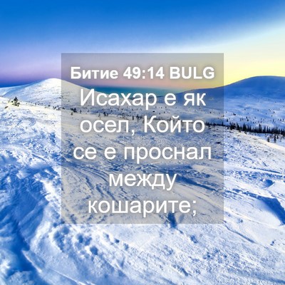 Picture 04 - Битие 49:14 BULG - Исахар е як осел, Който се е - Bible Verse Picture