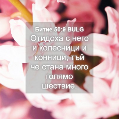 Picture 04 - Битие 50:9 BULG - Отидоха с него и колесници - Bible Verse Picture