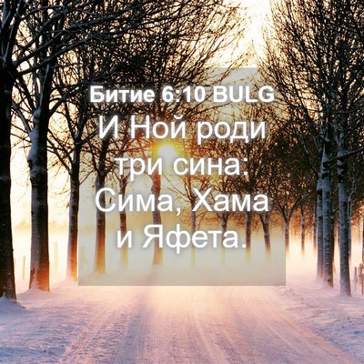 Picture 04 - Битие 6:10 BULG - И Ной роди три сина: Сима, - Bible Verse Picture