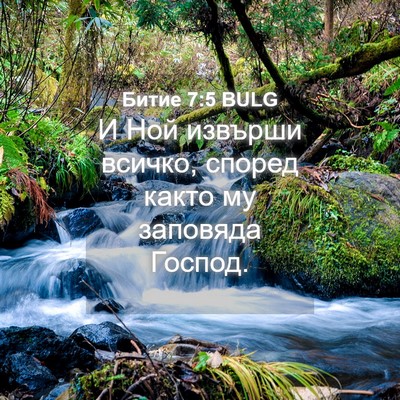 Picture 04 - Битие 7:5 BULG - И Ной извърши всичко, - Bible Verse Picture