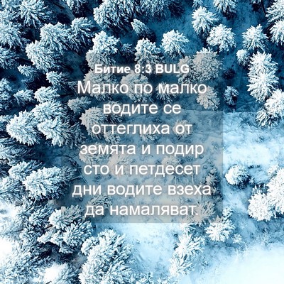 Picture 04 - Битие 8:3 BULG - Малко по малко водите се - Bible Verse Picture