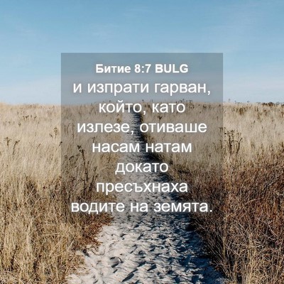 Picture 04 - Битие 8:7 BULG - и изпрати гарван, който, - Bible Verse Picture