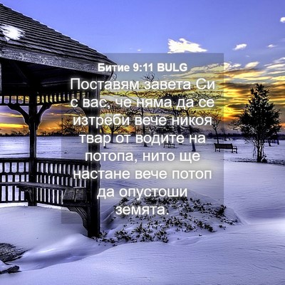 Picture 04 - Битие 9:11 BULG - Поставям завета Си с вас, - Bible Verse Picture