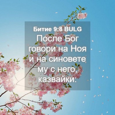 Picture 04 - Битие 9:8 BULG - После Бог говори на Ноя и - Bible Verse Picture