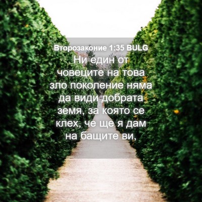 Picture 04 - Второзаконие 1:35 BULG - Ни един от човеците на това - Bible Verse Picture