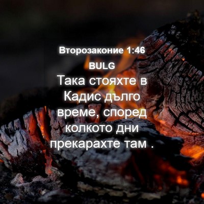 Picture 04 - Второзаконие 1:46 BULG - Така стояхте в Кадис дълго - Bible Verse Picture