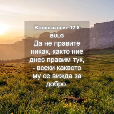 Picture 04 - Второзаконие 12:8 BULG - Да не правите никак, както - Bible Verse Picture