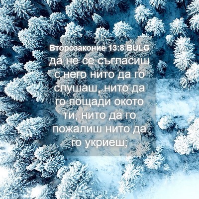Picture 04 - Второзаконие 13:8 BULG - да не се съгласиш с него - Bible Verse Picture