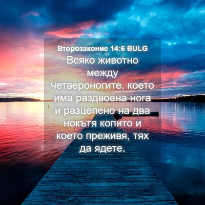 Picture 04 - Второзаконие 14:6 BULG - Всяко животно между - Bible Verse Picture