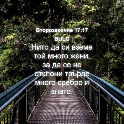 Picture 04 - Второзаконие 17:17 BULG - Нито да си взема той много - Bible Verse Picture