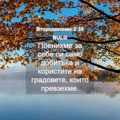 Picture 04 - Второзаконие 2:35 BULG - Пленихме за себе си само - Bible Verse Picture