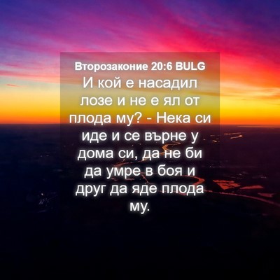 Picture 04 - Второзаконие 20:6 BULG - И кой е насадил лозе и не е - Bible Verse Picture