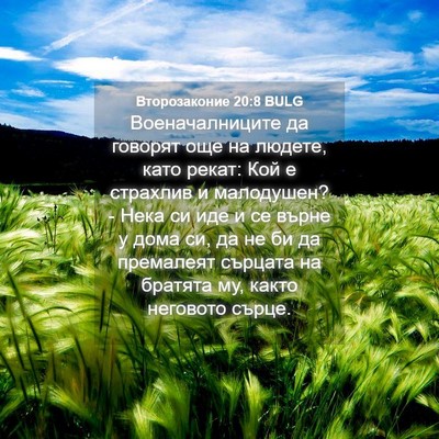 Picture 04 - Второзаконие 20:8 BULG - Военачалниците да говорят - Bible Verse Picture