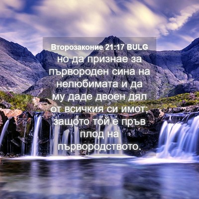 Picture 04 - Второзаконие 21:17 BULG - но да признае за - Bible Verse Picture