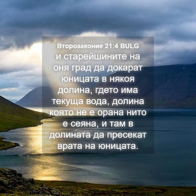 Picture 04 - Второзаконие 21:4 BULG - и старейшините на оня град - Bible Verse Picture
