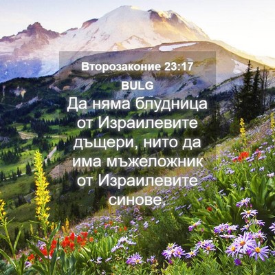 Picture 04 - Второзаконие 23:17 BULG - Да няма блудница от - Bible Verse Picture