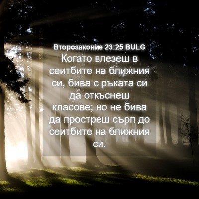 Picture 04 - Второзаконие 23:25 BULG - Когато влезеш в сеитбите - Bible Verse Picture
