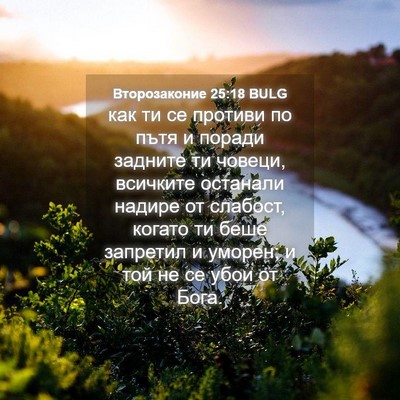 Picture 04 - Второзаконие 25:18 BULG - как ти се противи по пътя и - Bible Verse Picture