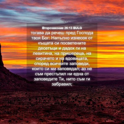 Picture 04 - Второзаконие 26:13 BULG - тогава да речеш пред - Bible Verse Picture