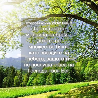 Picture 04 - Второзаконие 28:62 BULG - Ще останете малцина на - Bible Verse Picture