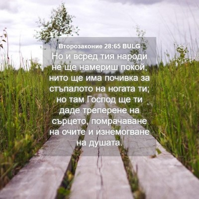 Picture 04 - Второзаконие 28:65 BULG - Но и всред тия народи не ще - Bible Verse Picture