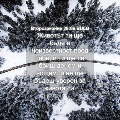 Picture 04 - Второзаконие 28:66 BULG - Животът ти ще бъде в - Bible Verse Picture