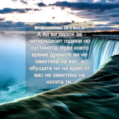 Picture 04 - Второзаконие 29:5 BULG - А Аз ви дадох за - Bible Verse Picture