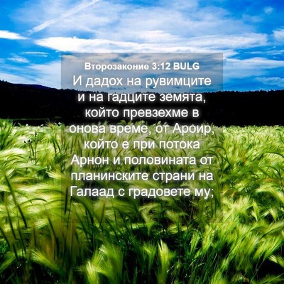 Picture 04 - Второзаконие 3:12 BULG - И дадох на рувимците и на - Bible Verse Picture