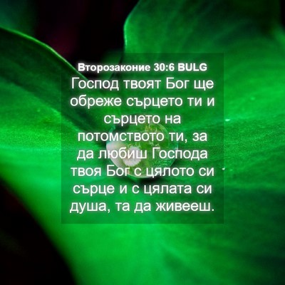 Picture 04 - Второзаконие 30:6 BULG - Господ твоят Бог ще обреже - Bible Verse Picture
