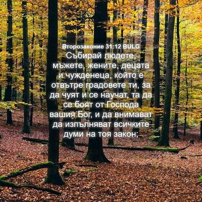 Picture 04 - Второзаконие 31:12 BULG - Събирай людете, мъжете, - Bible Verse Picture
