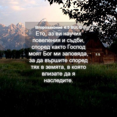 Picture 04 - Второзаконие 4:5 BULG - Ето, аз ви научих повеления - Bible Verse Picture