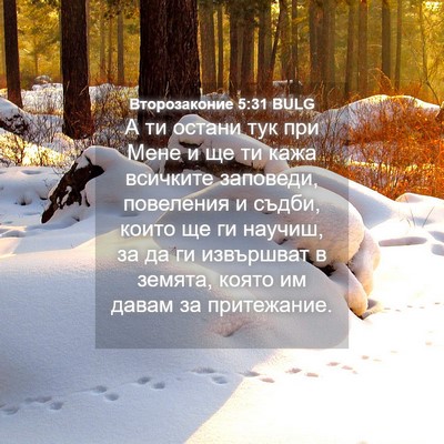 Picture 04 - Второзаконие 5:31 BULG - А ти остани тук при Мене и - Bible Verse Picture