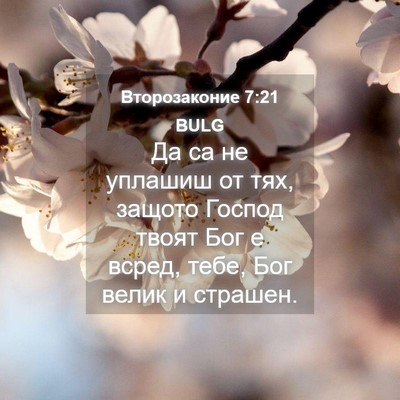 Picture 04 - Второзаконие 7:21 BULG - Да са не уплашиш от тях, - Bible Verse Picture