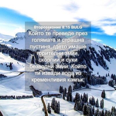 Picture 04 - Второзаконие 8:15 BULG - Който те преведе през - Bible Verse Picture