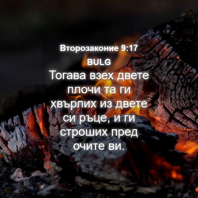 Picture 04 - Второзаконие 9:17 BULG - Тогава взех двете плочи та - Bible Verse Picture