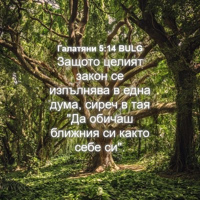 Picture 04 - Галатяни 5:14 BULG - Защото целият закон се - Bible Verse Picture