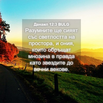 Picture 04 - Данаил 12:3 BULG - Разумните ще сияят със - Bible Verse Picture