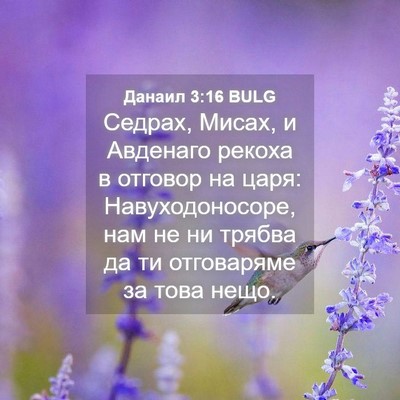 Picture 04 - Данаил 3:16 BULG - Седрах, Мисах, и Авденаго - Bible Verse Picture