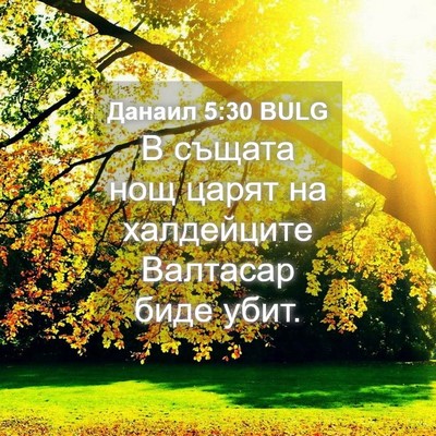 Picture 04 - Данаил 5:30 BULG - В същата нощ царят на - Bible Verse Picture