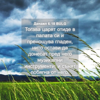 Picture 04 - Данаил 6:18 BULG - Тогава царят отиде в - Bible Verse Picture