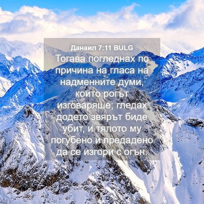 Picture 04 - Данаил 7:11 BULG - Тогава погледнах по - Bible Verse Picture